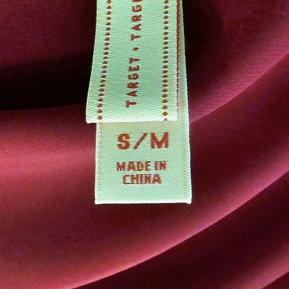 NWOT Target Womens Nightgown & Robe Set Long 100% Silk Red Paisley Small - Picture 12 of 16